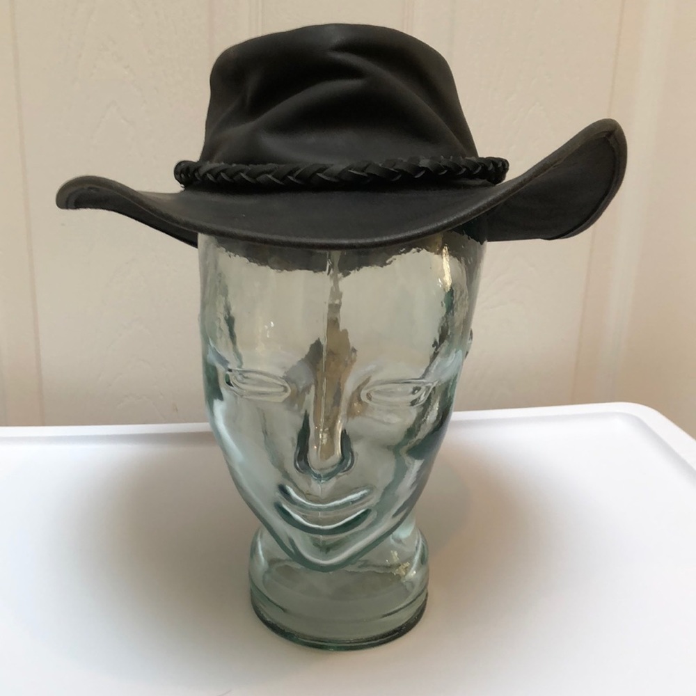 Will Conner Cov-ver Blk Leather Cowboy Hat Black